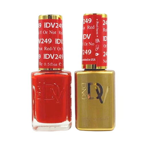 DND DV 249 Red-Y Or Not - DND Diva Gel Polish & Matching Nail Lacquer Duo Set