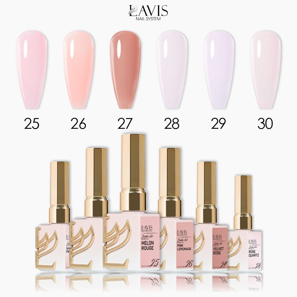 LAVIS Builder Gel In The Bottle - Set 6 Colors (B25 - B30) - Gel Polish 15ml