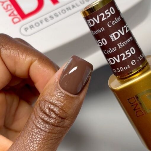 DND DV 250 Cedar Brown - DND Diva Gel Polish & Matching Nail Lacquer Duo Set