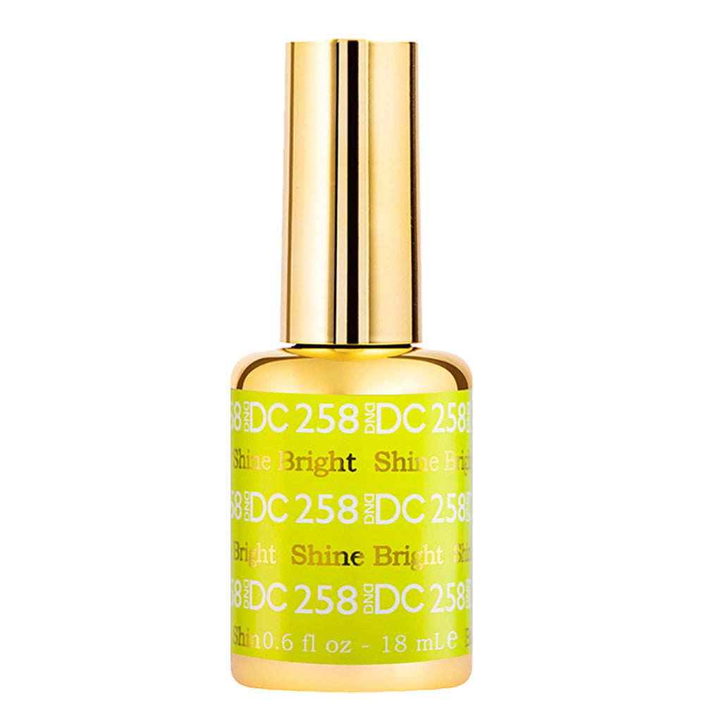 DND DC Gel Nail Polish Duo - 258 Yellow, Neon Colors - Shine Bright