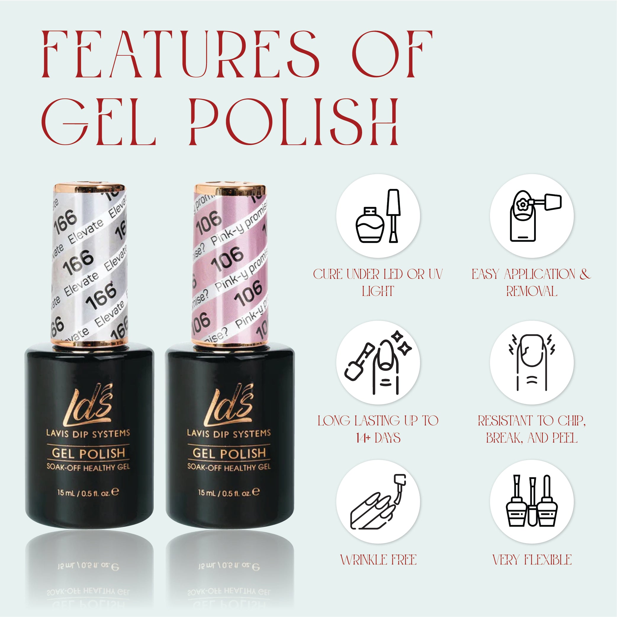 LDS 048 Grape Juice - LDS Healthy Gel Polish & Matching Nail Lacquer Duo Set - 0.5oz