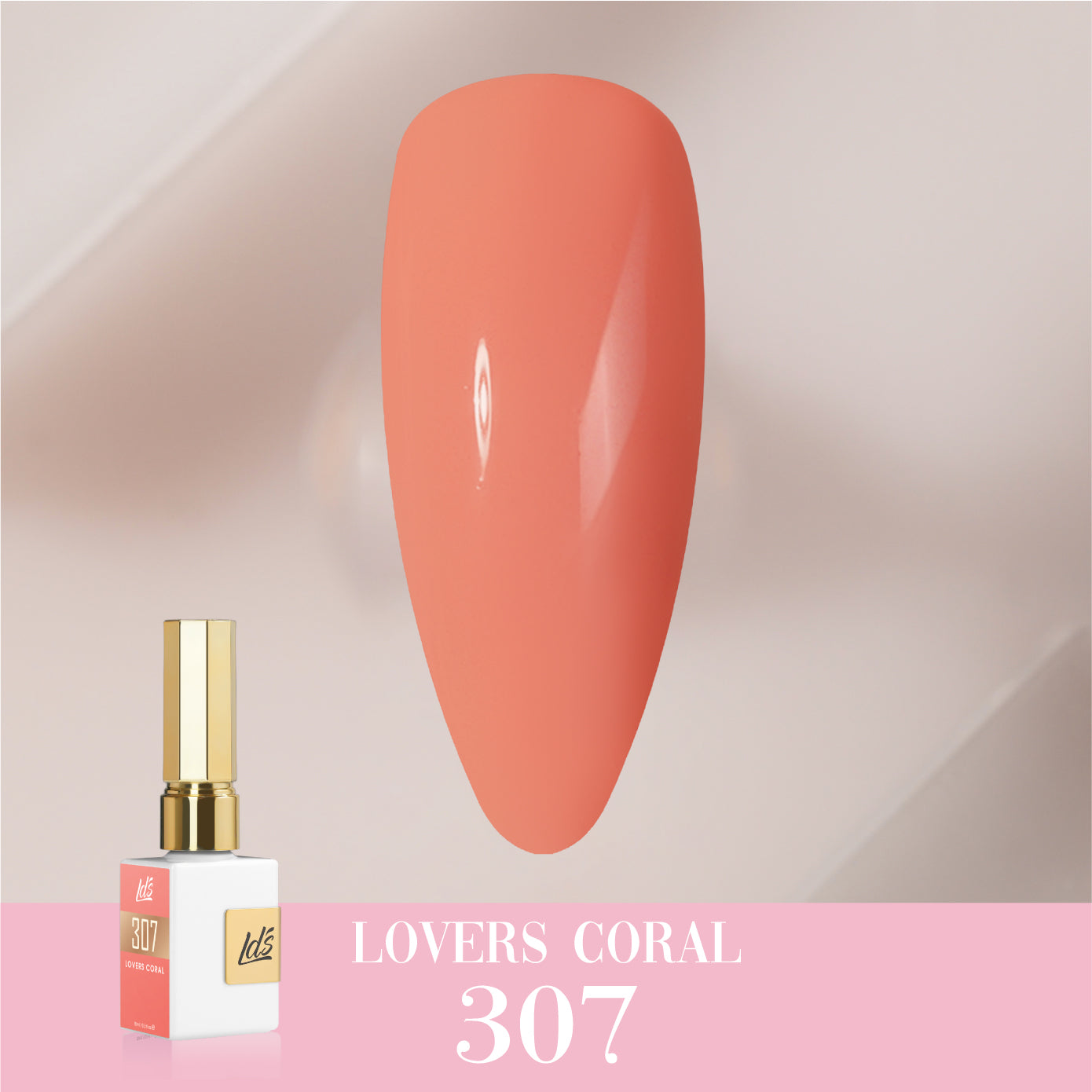 LDS Color Craze Collection - 307 Lovers Coral - Gel Polish 0.5oz