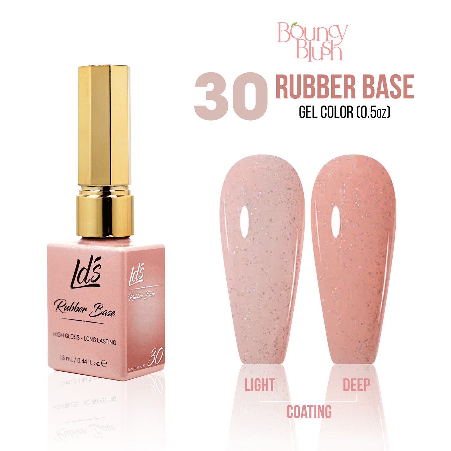 LDS Rubber Base Gel - RB-30 - GEL POLISH 0.5 OZ - Bouncy Blush Collection