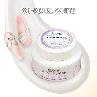 LAVIS 3D Sculpture Gel - 01 Pearl White 15g