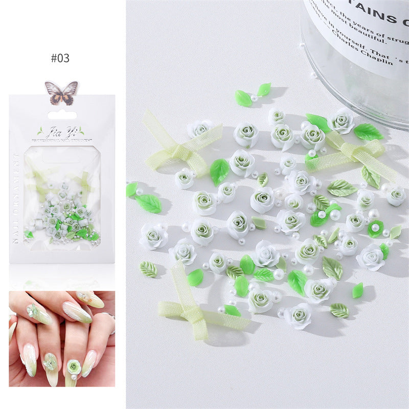 50pcs Flower Nail Art Decorations Resin #03