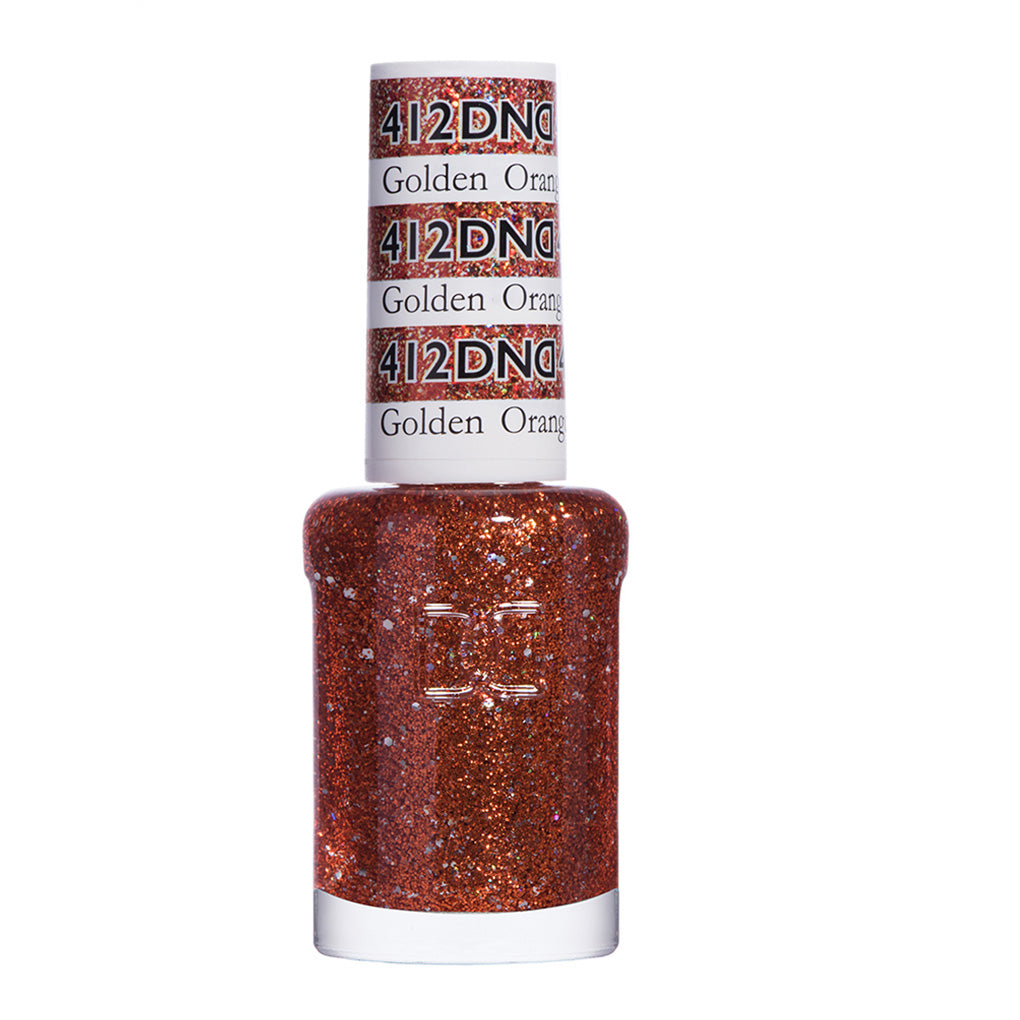 DND Gel Nail Polish Duo - 412 Orange Colors - Golden Orange Star