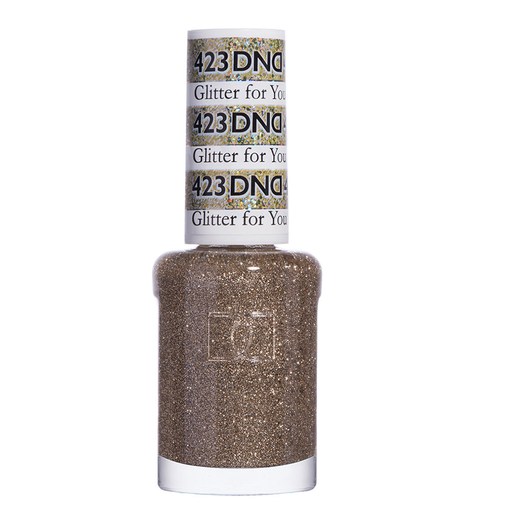 DND Gel Nail Polish Duo - 423 Gold Colors - Glitter for You