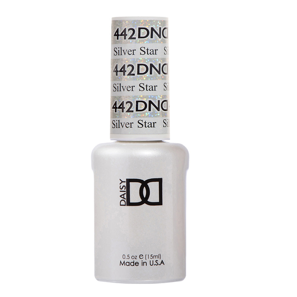 DND Gel Nail Polish Duo - 442 Silver Colors - Silver Star