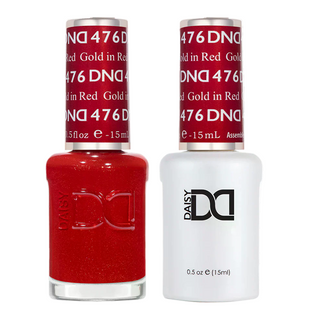 DND Gel Nail Polish - 476 Gold in Red