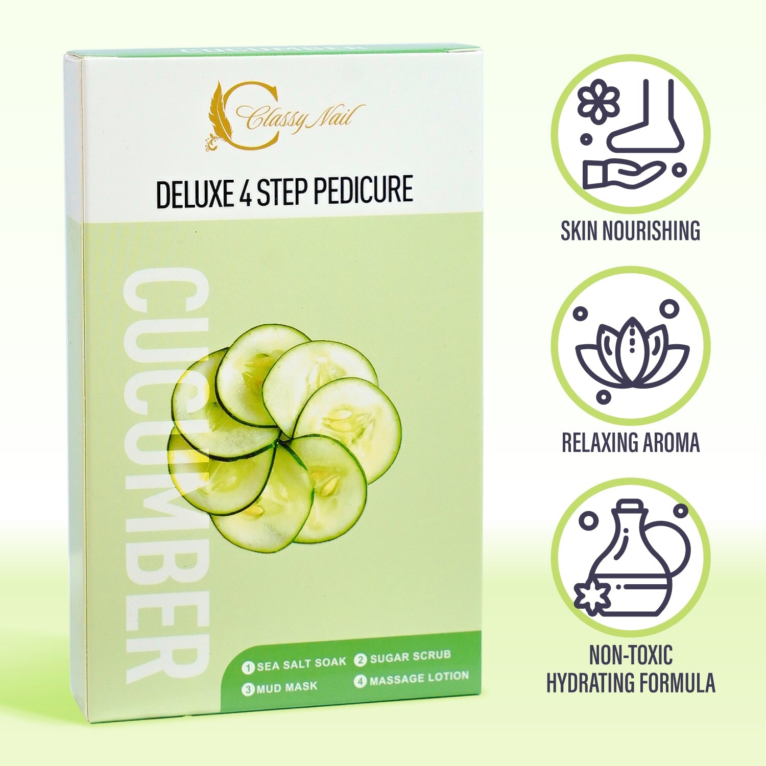 Classy Nail - Deluxe 4 Steps Pedicure - Cucumber