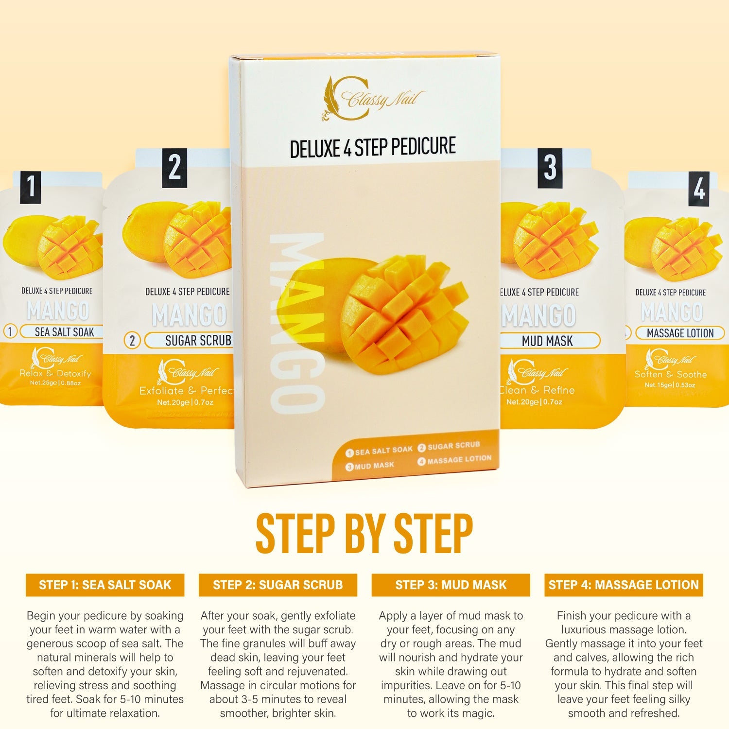 Classy Nail - Deluxe 4 Steps Pedicure - Mango