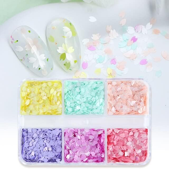 6 Grids Flower Flakes Charms #04 Pastel