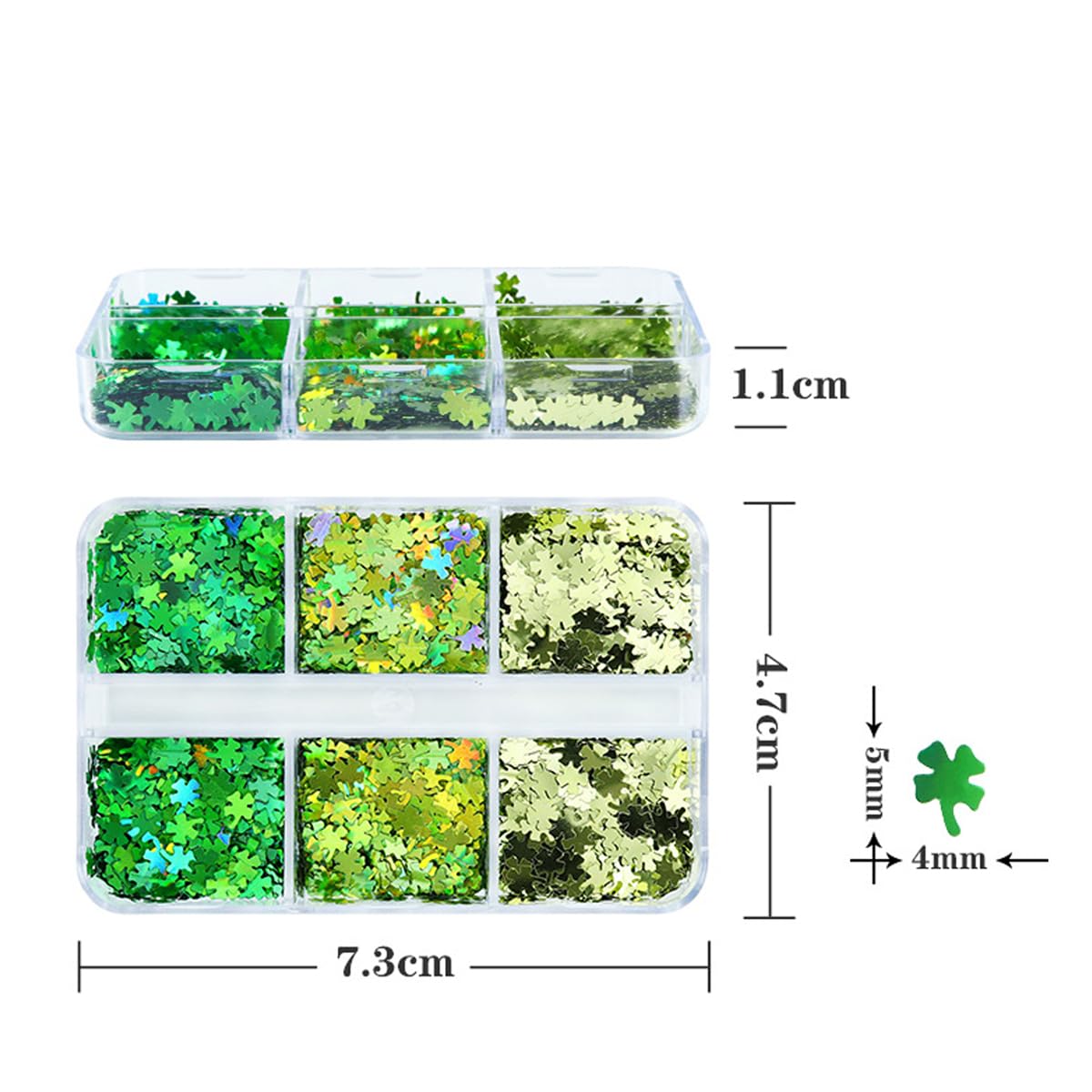 6 Grids of Holographic Sequins - #28 Lucky Clovers