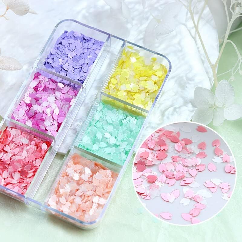 6 Grids Flower Flakes Charms #04 Pastel