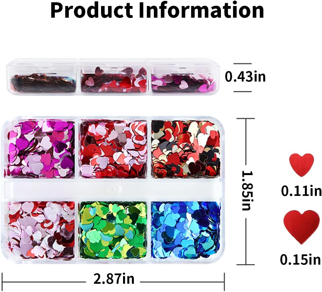 6 Grids of Holographic Sequins - #22 Mixed Hearts