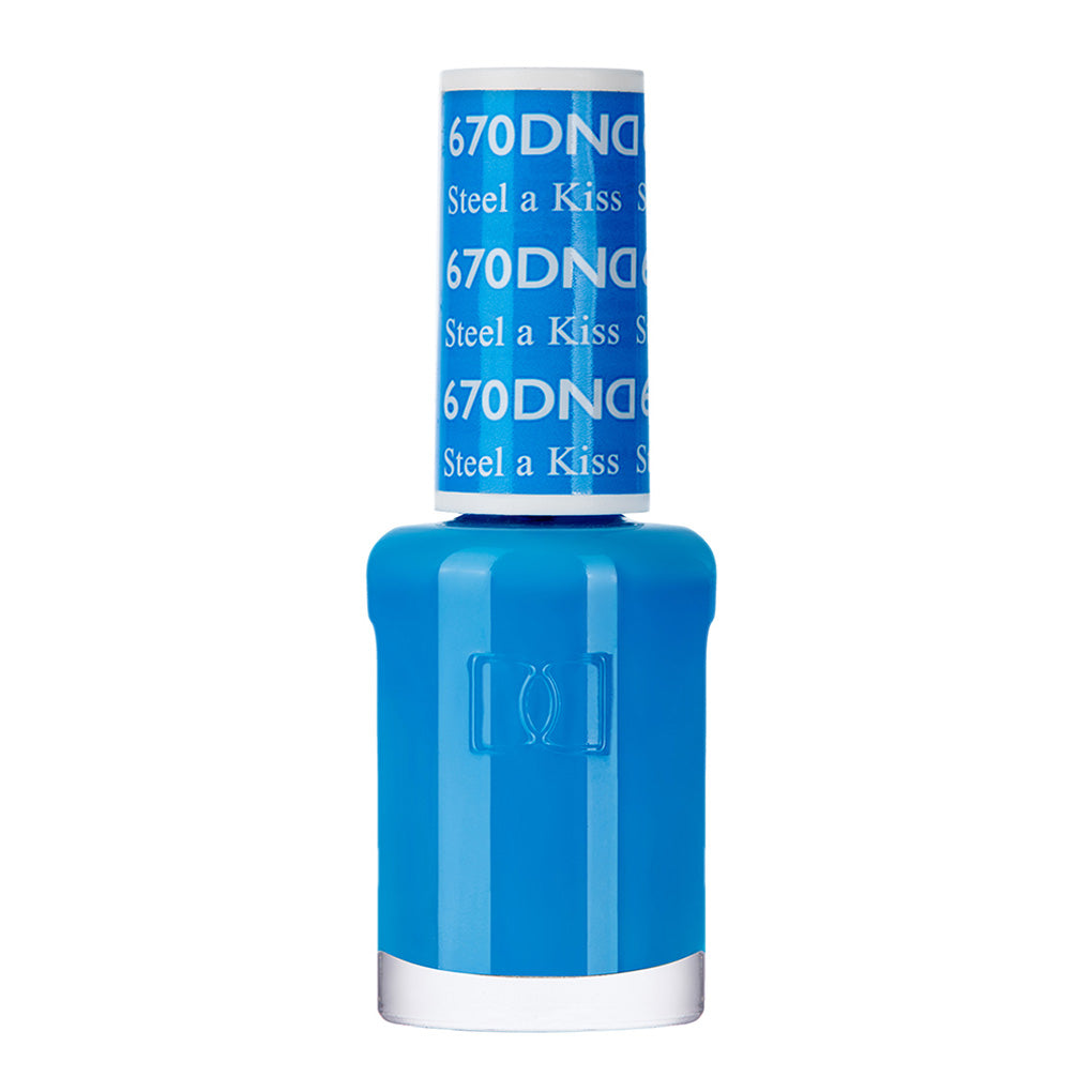 DND Gel Nail Polish Duo - 670 Blue Colors - Steel A Kiss