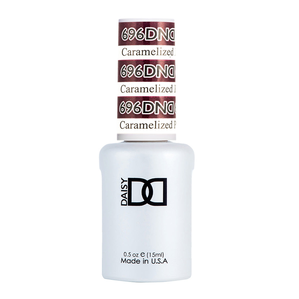 DND Gel Nail Polish Duo - 696 Brown Colors - Caramelized Plum
