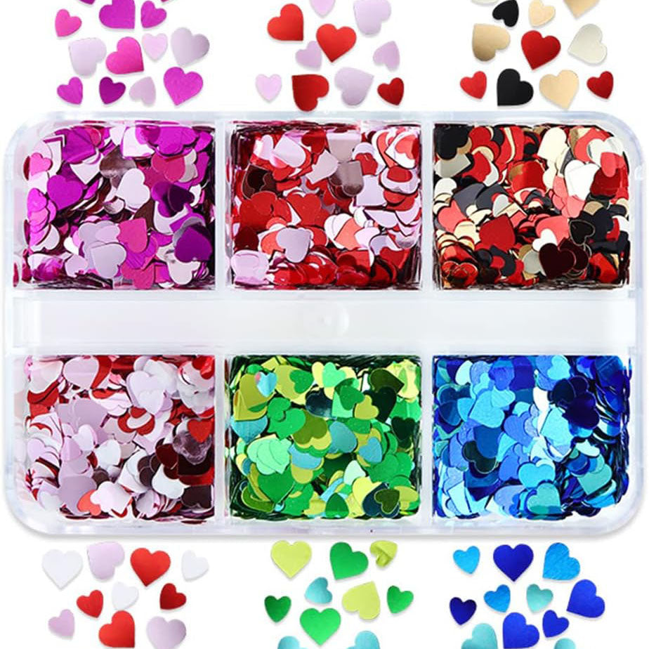 6 Grids of Holographic Sequins - #22 Mixed Hearts