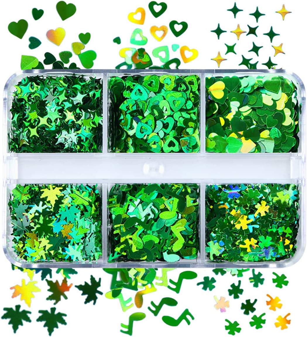 6 Grids of Holographic Sequins - #29 St Patrick's Day