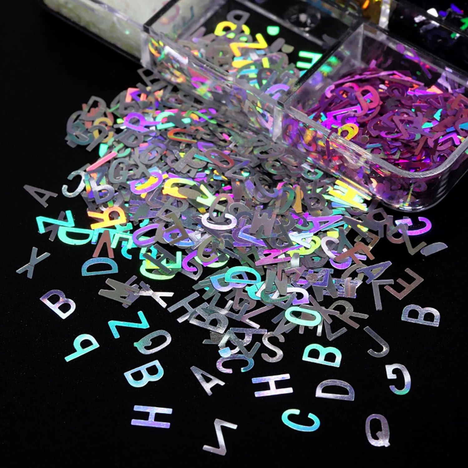 6 Grids of Holographic Sequins - #21 Letters