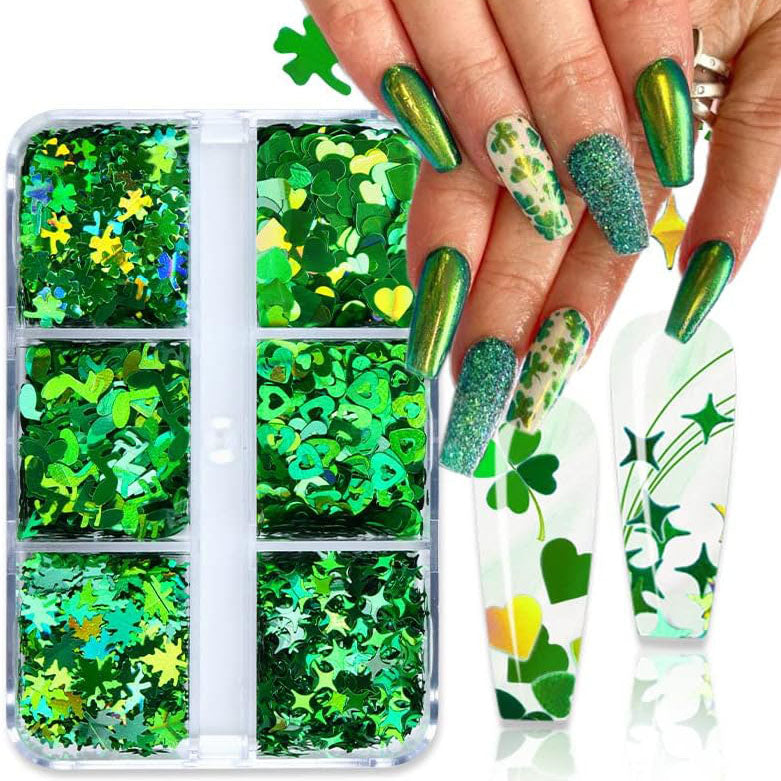 6 Grids of Holographic Sequins - #29 St Patrick's Day