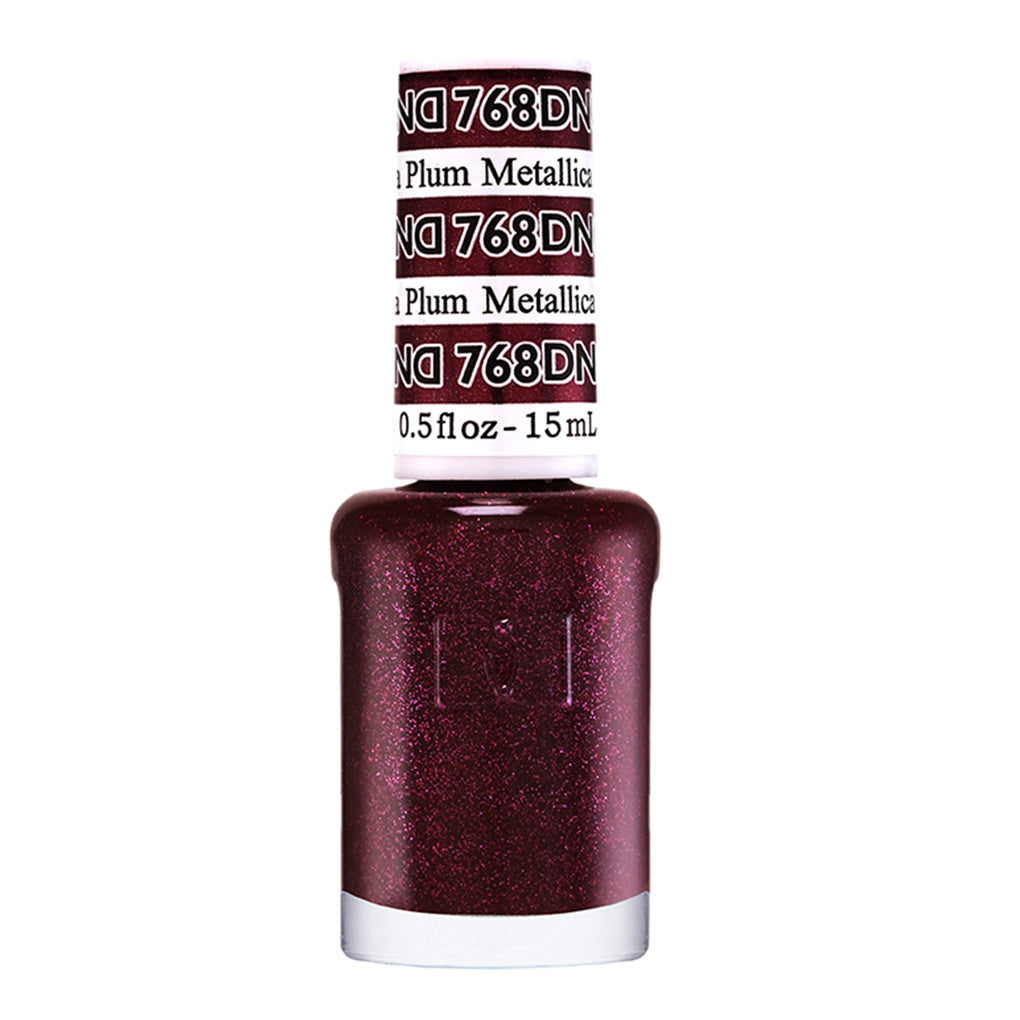 DND Gel Nail Polish Duo - 768 Pink Colors - Metallica Plum