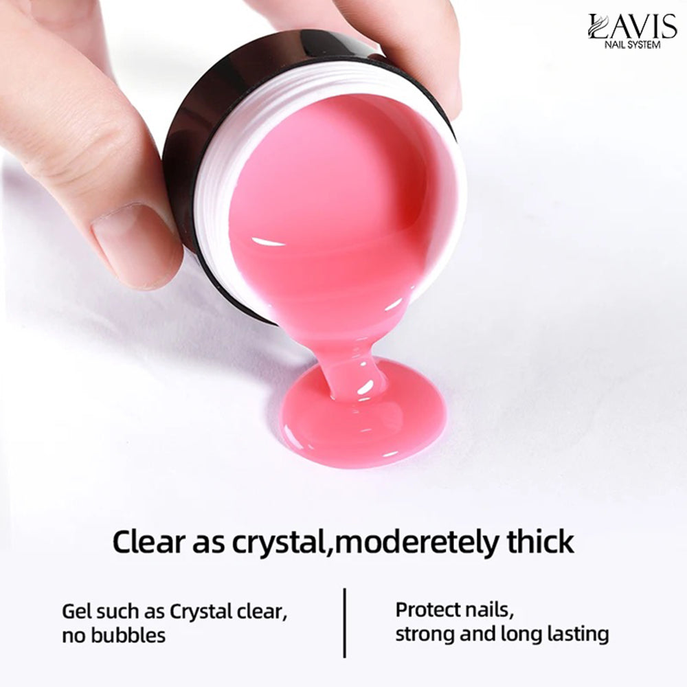 LAVIS J07 - Builder Gel In The Jar 15g - Peach Pink