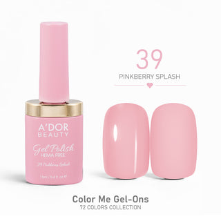 A'DOR HEMA-Free Gel Polish - 39 - Pinkberry Splash - 0.4 oz - Color Me Gel-Ons Collection