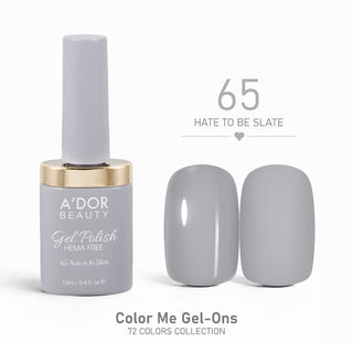 A'DOR HEMA-Free Gel Polish - 65 - Hate to be Slate - 0.4 oz - Color Me Gel-Ons Collection