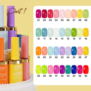 A'DOR - HEMA-Free Set 36 Colors Gel Polish