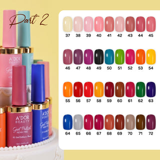 A'DOR - HEMA-Free Set 36 Colors Gel Polish