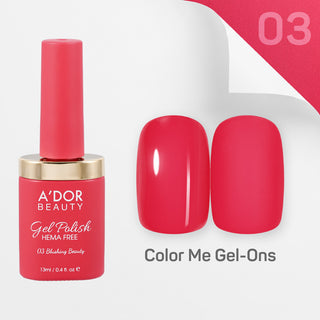 A'DOR HEMA-Free Gel Polish - 03 - Blushing Beauty - 0.4 oz - Color Me Gel-Ons Collection