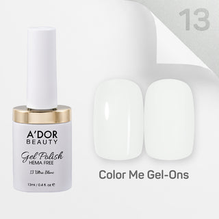 A'DOR HEMA-Free Gel Polish - 13 - Ultra Blanc - 0.4 oz - Color Me Gel-Ons Collection
