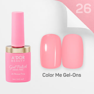 A'DOR HEMA-Free Gel Polish - 26 - Flamingo Frenzy - 0.4 oz - Color Me Gel-Ons Collection