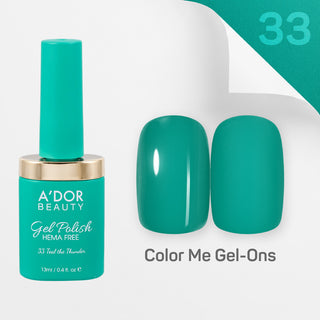A'DOR HEMA-Free Gel Polish - 33 - Teal the Thunder - 0.4 oz - Color Me Gel-Ons Collection