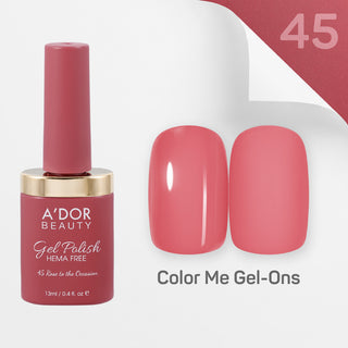 A'DOR HEMA-Free Gel Polish - 45 - Rose to the Occasion - 0.4 oz - Color Me Gel-Ons Collection
