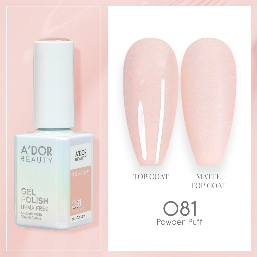 A'DOR HEMA-Free Gel Polish | Powder Puff 081 | Pro Use – ND Nails Supply