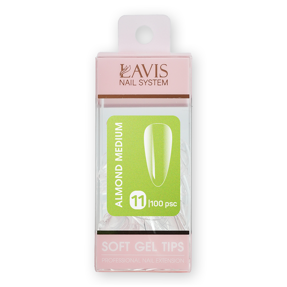 LAVIS Almond Medium - 11 (100 pcs) - Soft Gel Tips