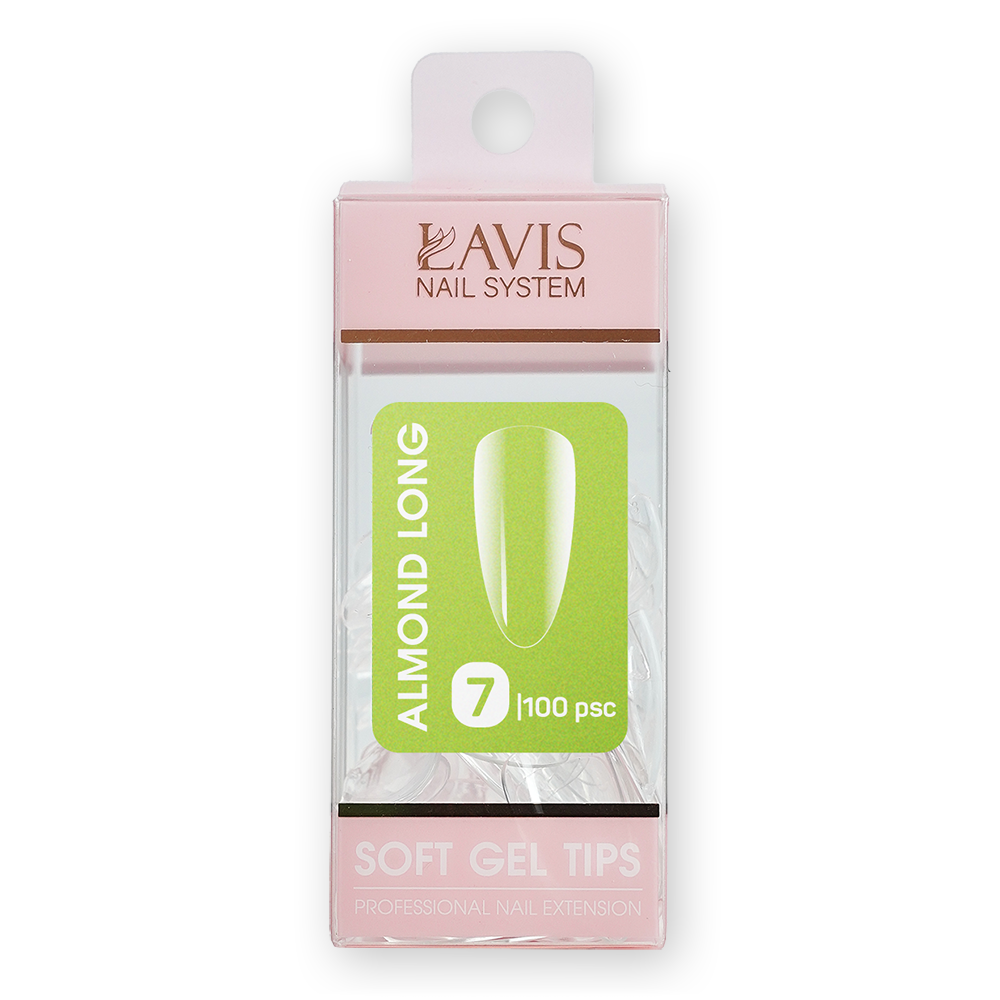 LAVIS Almond Long - 7 (100 pcs) - Soft Gel Tips