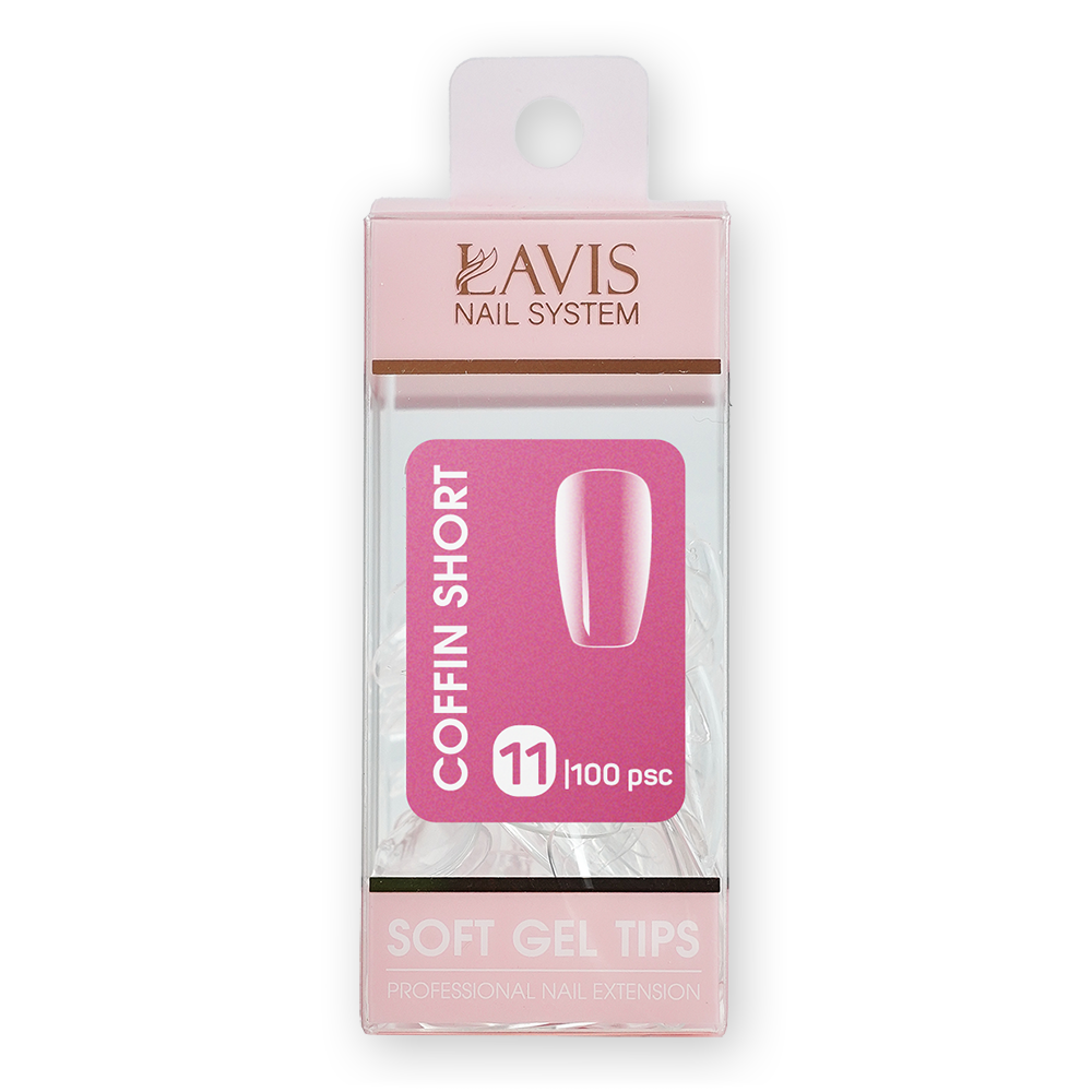 LAVIS Coffin Short - 11 (100 pcs) - Soft Gel Tips