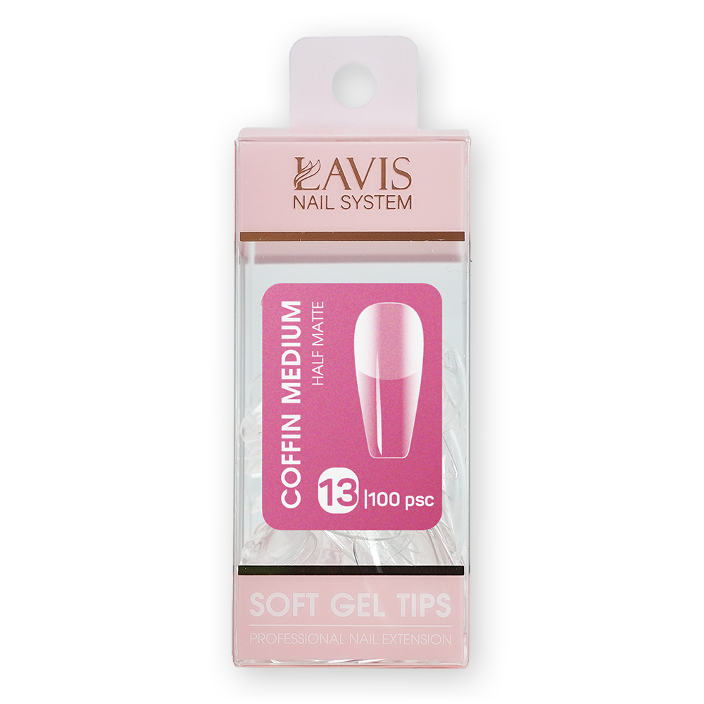 LAVIS Coffin Medium HM - 13 (100 pcs) - Soft Gel Tips