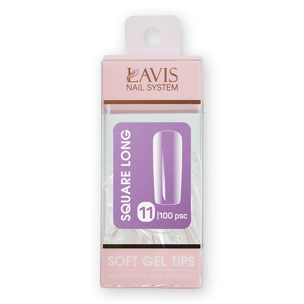 LAVIS Square Long - 11 (100 pcs) - Soft Gel Tips