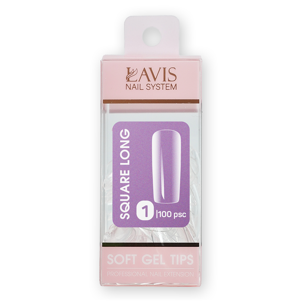 LAVIS Square Long - 1 (100 pcs) - Soft Gel Tips