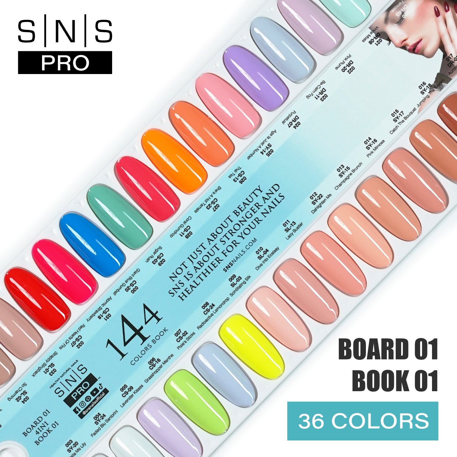 SNS Pro Dipping & Acrylic Powder - Set 36 Colors - Board 1 (001 - 036)