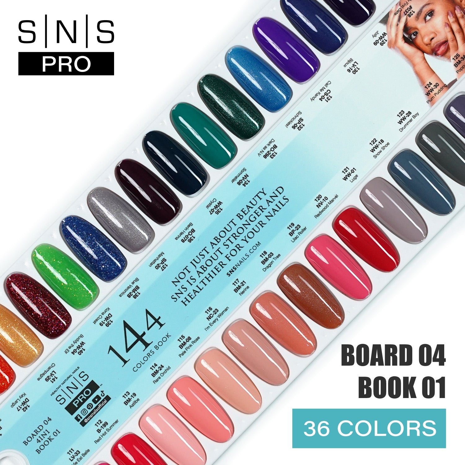 SNS Pro Gel Nail Polish Duo Set 36 Colors - Board 4 (109-144)