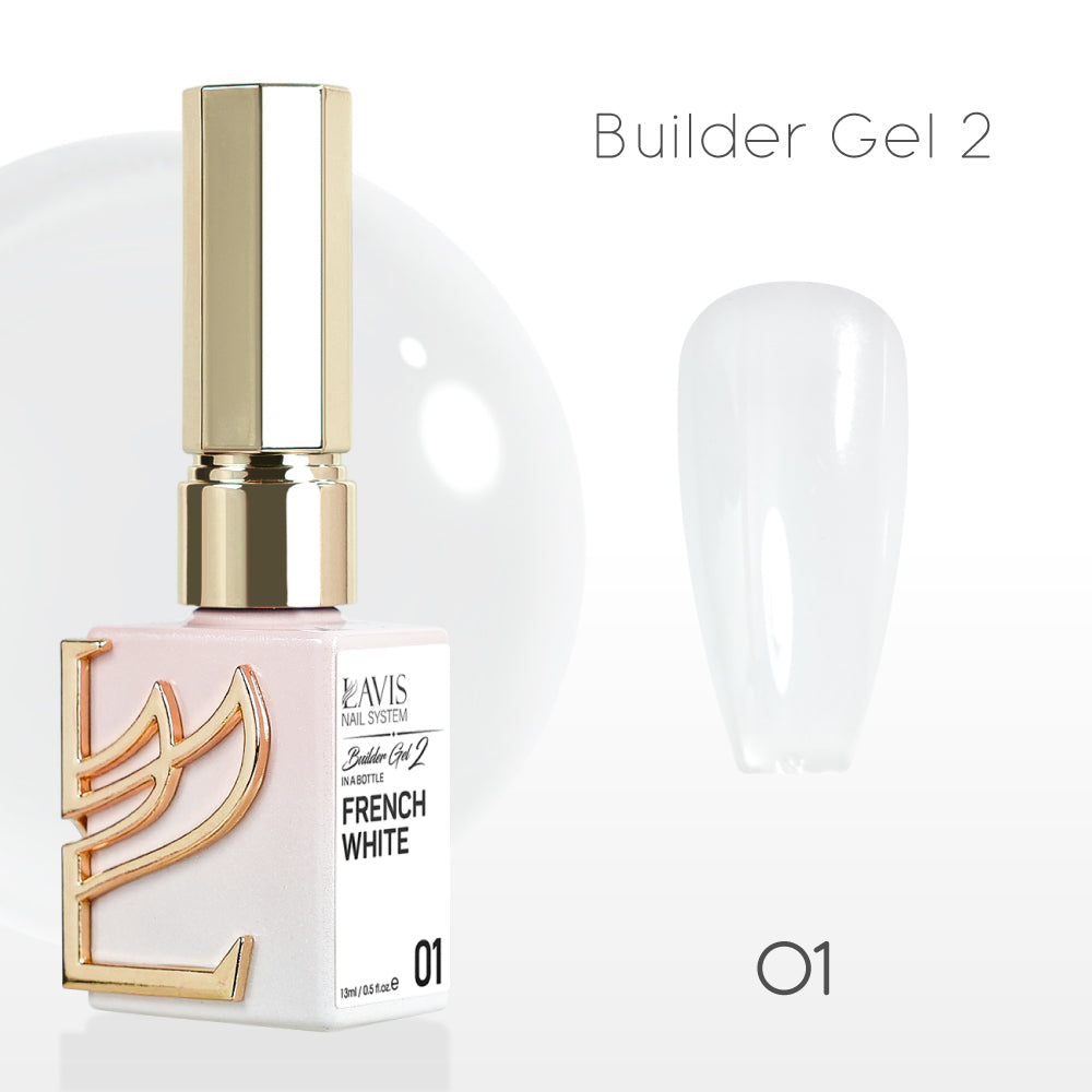 LAVIS Builder Gel 2 - 01 French White - Gel Polish 15ml