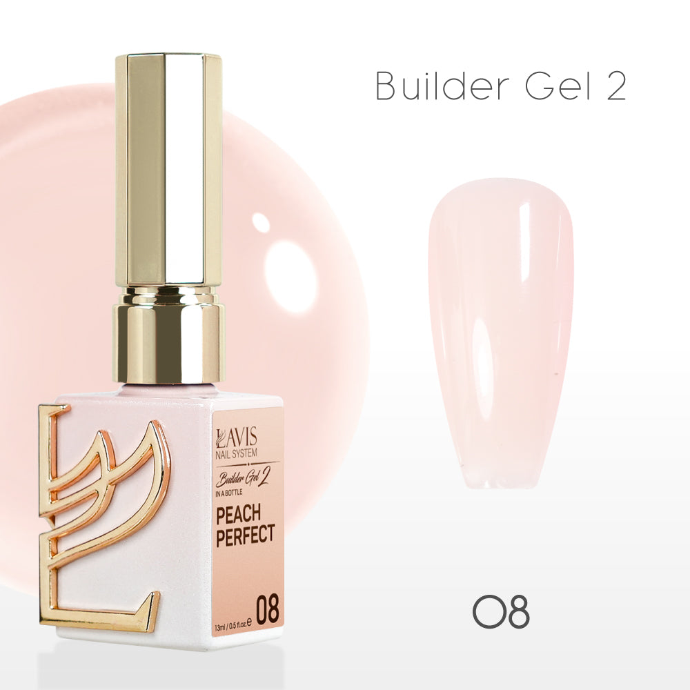 LAVIS Builder Gel 2 - 08 Peach Perfect - Gel Polish 15ml