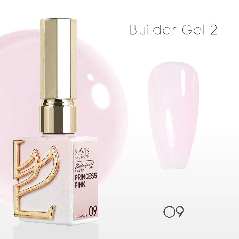 LAVIS Builder Gel 2 - 09 Princess Pink - Gel Polish 15ml