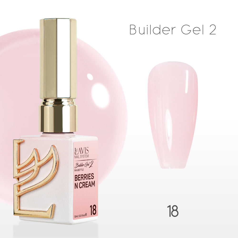 LAVIS Builder Gel 2 - 18 Berries N Cream - Gel Polish 15ml