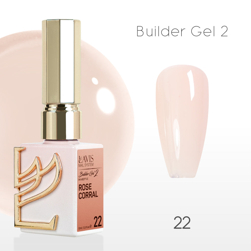 LAVIS Builder Gel 2 - 22 Rose Corral - Gel Polish 15ml